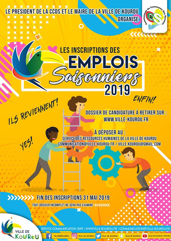 Ouverture inscription emplois saisonniers saison 2019