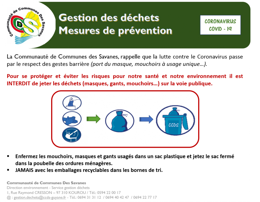 COMMUNIQUE Gestion des déchets : Mesures de Prévention