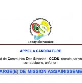 APPEL A CANDIDATURE : CHARGE(E) DE MISSION ASSAINISSEMENT