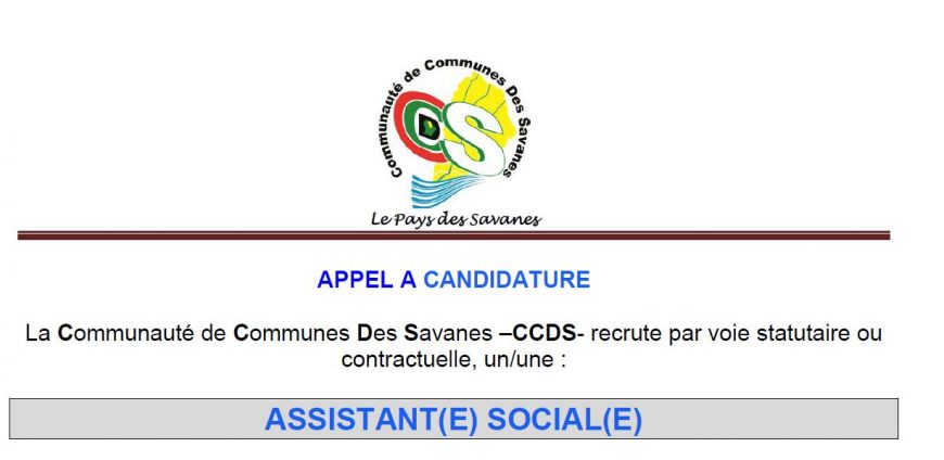 APPEL A CANDIDATURE : ASSISTANT(E) SOCIAL(E)