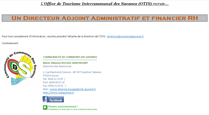 Recrutement d’un Directeur Adjoint Administratif et Financier RH