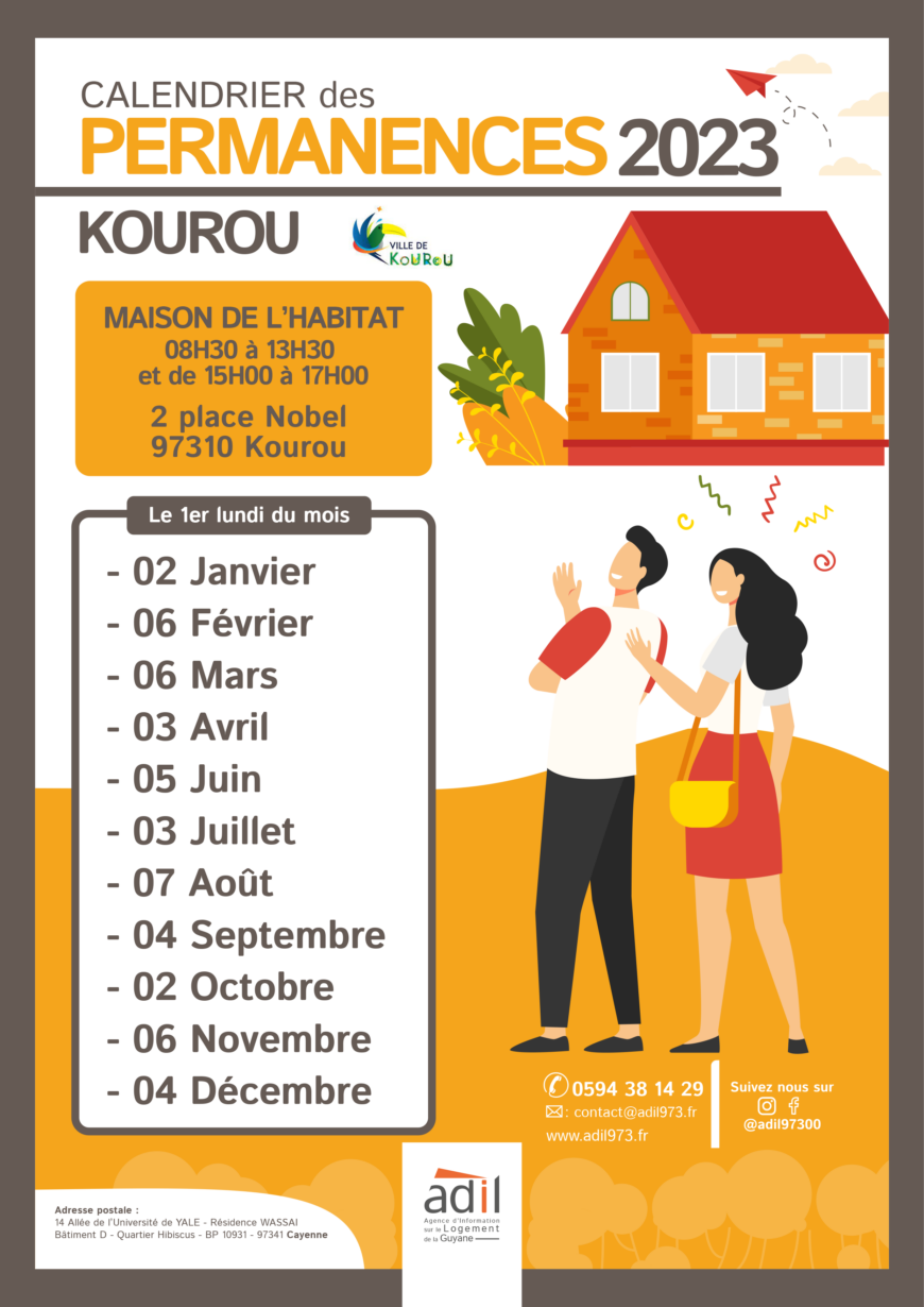 Calendrier des permanences ADIL à la Maison de l’Habitat