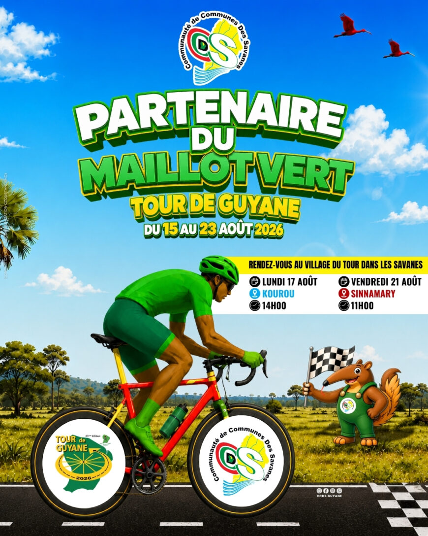 LA CCDS PARTENAIRE DU MAILLOT VERT ET DU TOUR DE GUYANE