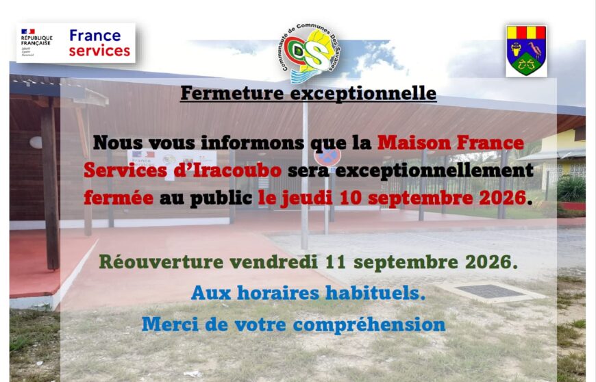FERMETURE EXCEPTIONNELLE